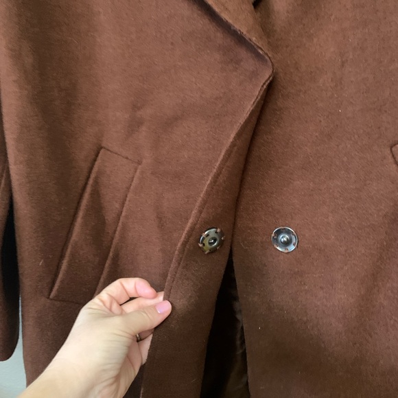 Nine West Brown Trench Coat with Wide Lapels and Relaxed Fit - Picture 3 of 6